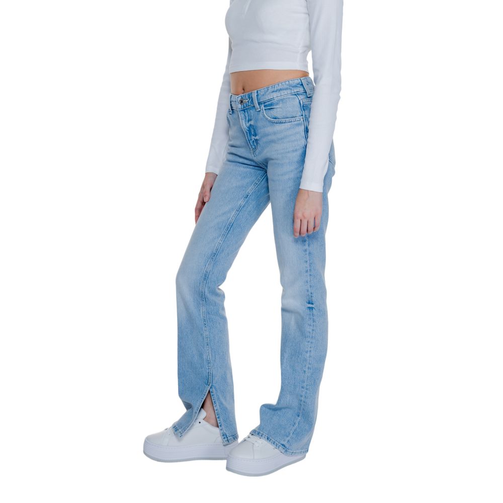 Guess Açık Mavi Pamuklu Anne Kot Pantolonu